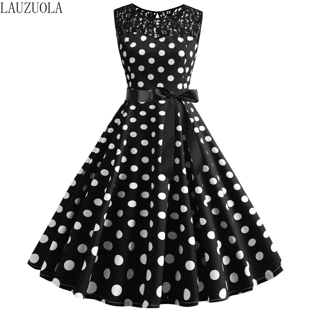 Женское винтажное платье в горошек белое кружевное стиле пэчворк без рукавов с