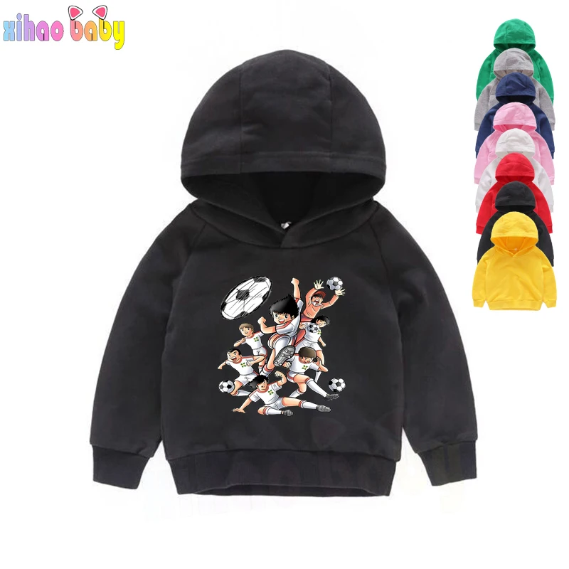 

Kids Hoodies Sweatshirts Anime Captain Tsubasa Hoodies Children Leisure Long Sleeves Boys Football Motion Sweatshirts 2T-8T