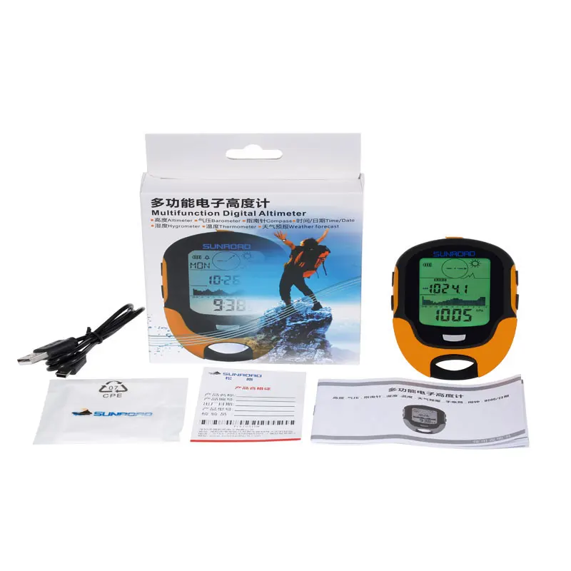 SUNROAD Hand-hold Altimeter GPS Tracker Pocket Watch Compass Barometer Weather Man Backlight 5ATM Waterproof Protable | Наручные часы