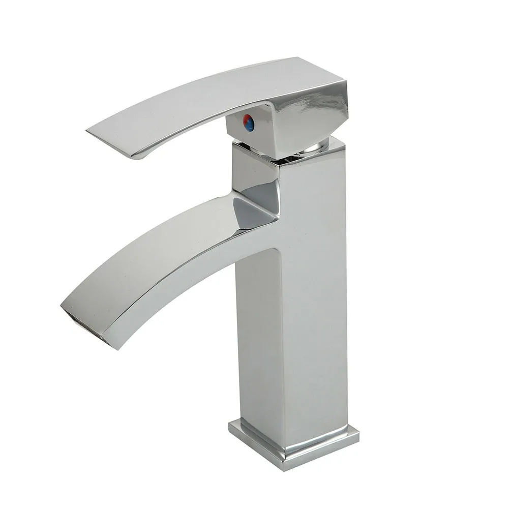 

Chrome Plating Faucet 18.6 X 15.5cm Waterfall Bathroom Faucet Chrome Basin Sink Monobloc Mixer Cloakroom Tap