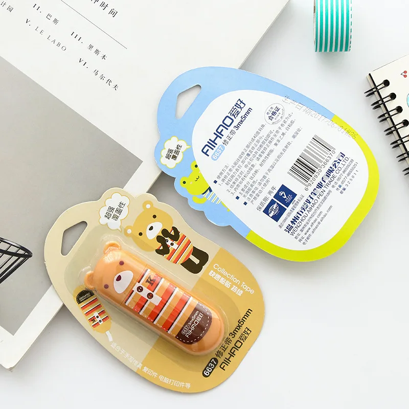 Новые милые животные панда кошка коррекция лента материал Эсколар каваи