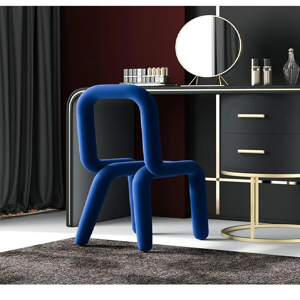 

Modern Bold Chair Home Living Room Funiture Metal Dining Chairs Simple Comfort makeup chair Sofa Women Female muebles vanity