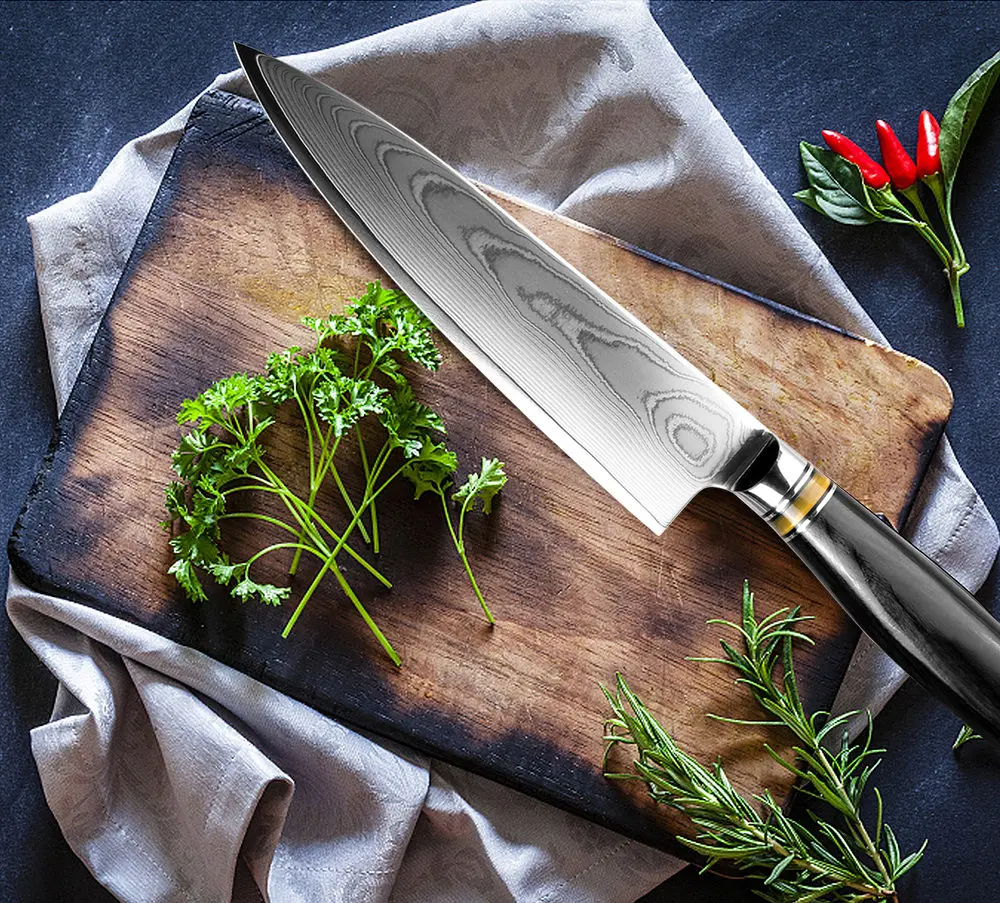 

XITUO Kitchen Knife Damascus Chef Knife 8 inch Japanese Damascus Steel vg10 Professional Chef Cleaver Slicing Santoku Knife Tool