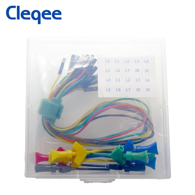 Cleqee SMD IC логический анализатор кабеля тестовые Крючки комплект зондов