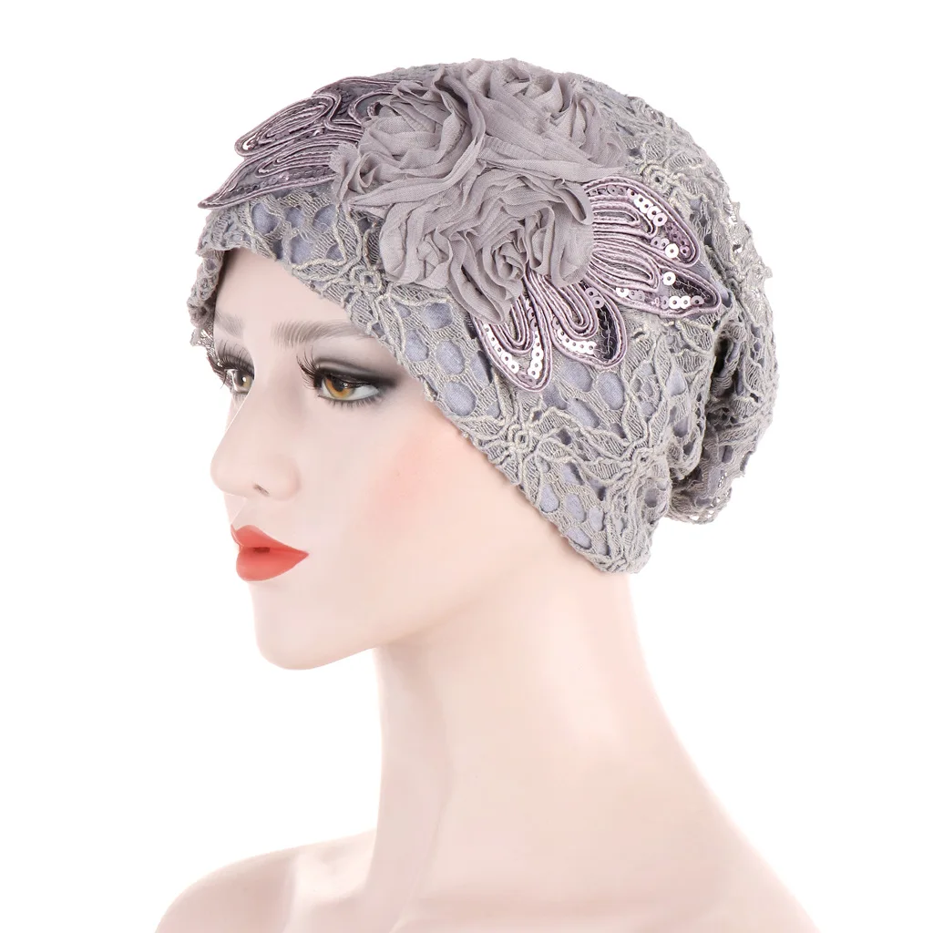 

new lace flower cap Muslim headtie