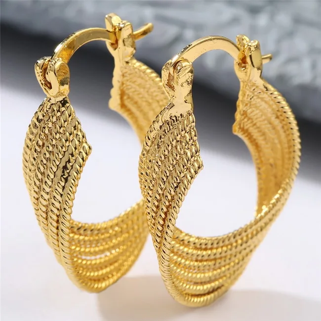 Hoop Earring E569 Классические желтое золото цвет серьги-кольца из металла для женщин Преувеличенные Роскошные полые большая серьга-кольцо массивные ювелирные изделия L4E569 - Окраска металла: Hoop Earring E569