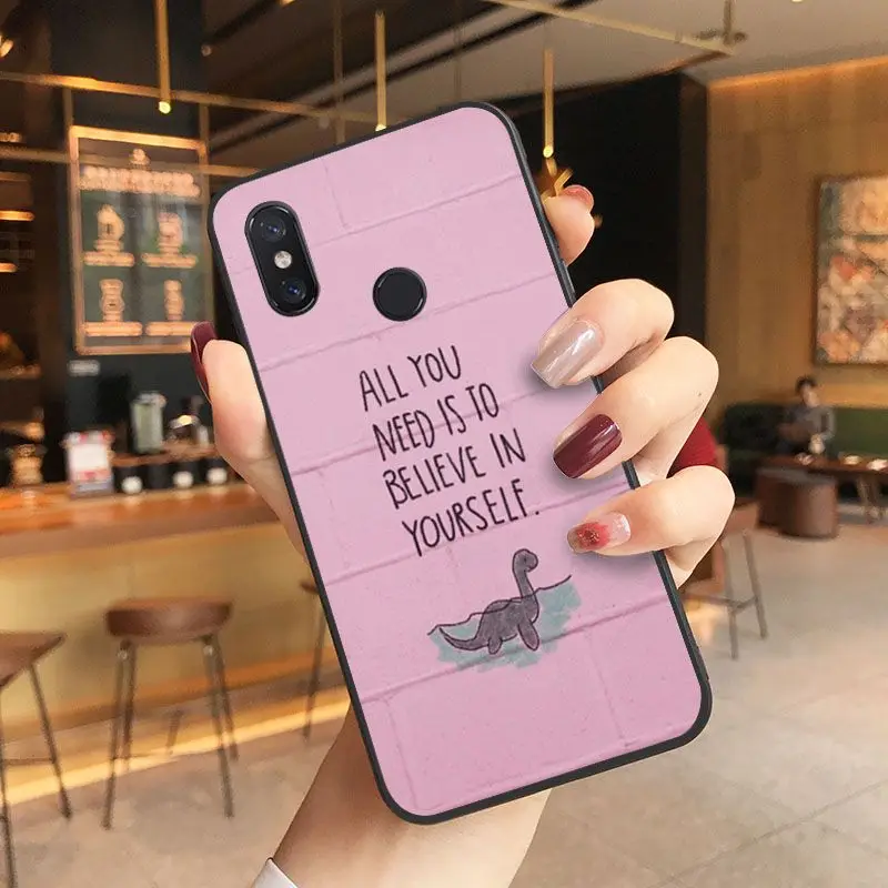 Cute Dinosaur TPU Soft Black Phone Case For Xiaomi Mi 6 6plus 8 8SE 9 9SE 6X Note2 Note3 Coque Shell Cellphones