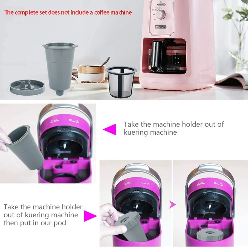 

SANQ Reusable Coffee Filter Set for Keurig My K-Cup Style, 2 Filter Housing + 6 Extra Filters Fits B30 B40 B50 B60 B70 Series