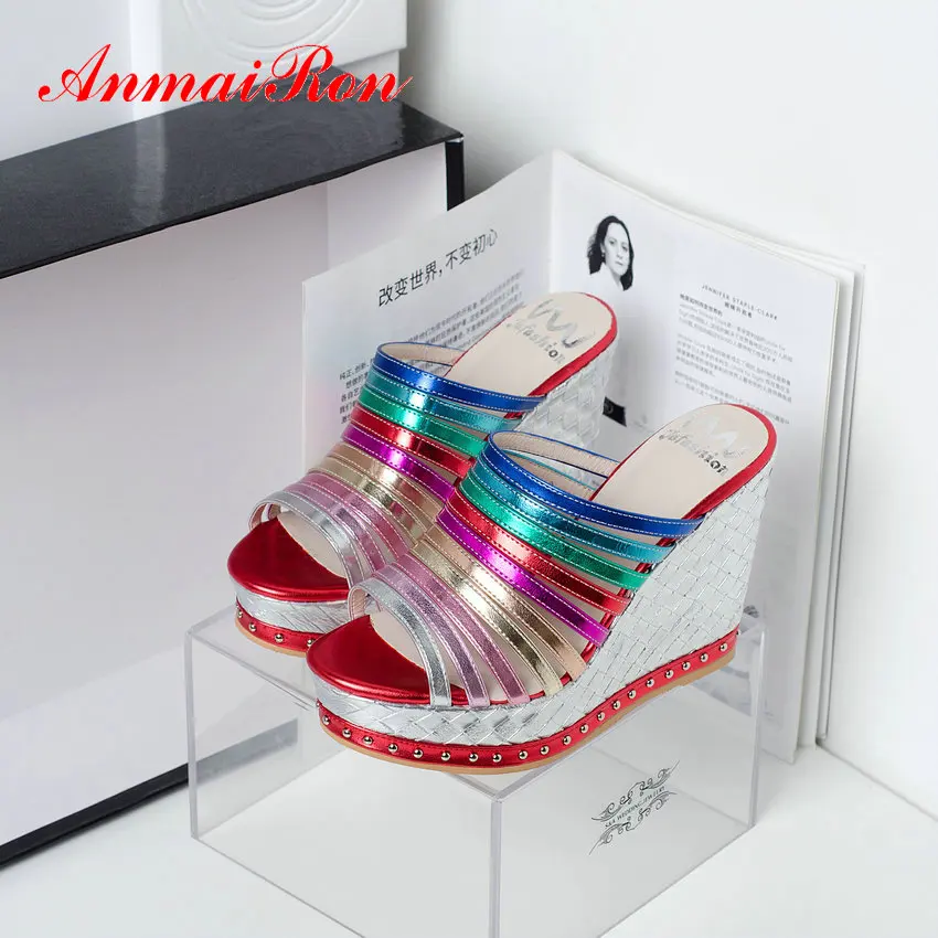 Женские летние шлепанцы ANMAIRON разные цвета сексуальные для улицы узкие Роскошные