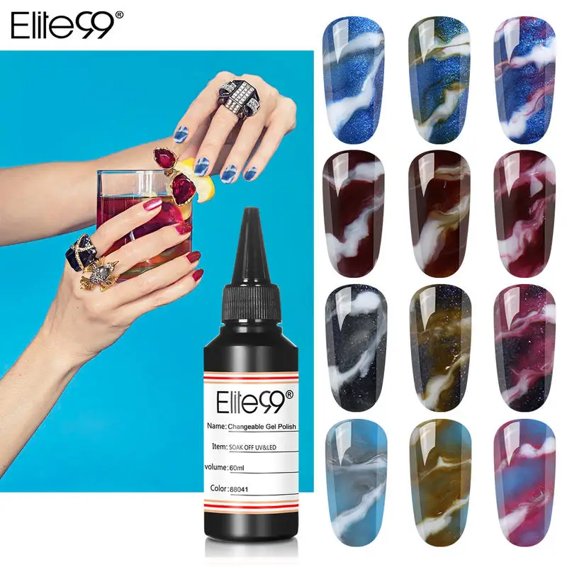 

Elite99 Magic Marble Changeable Gel Polish Soak Off UV LED Nail Varnish Primer Gel Polish Salon Nail Arts Manicure 60ML