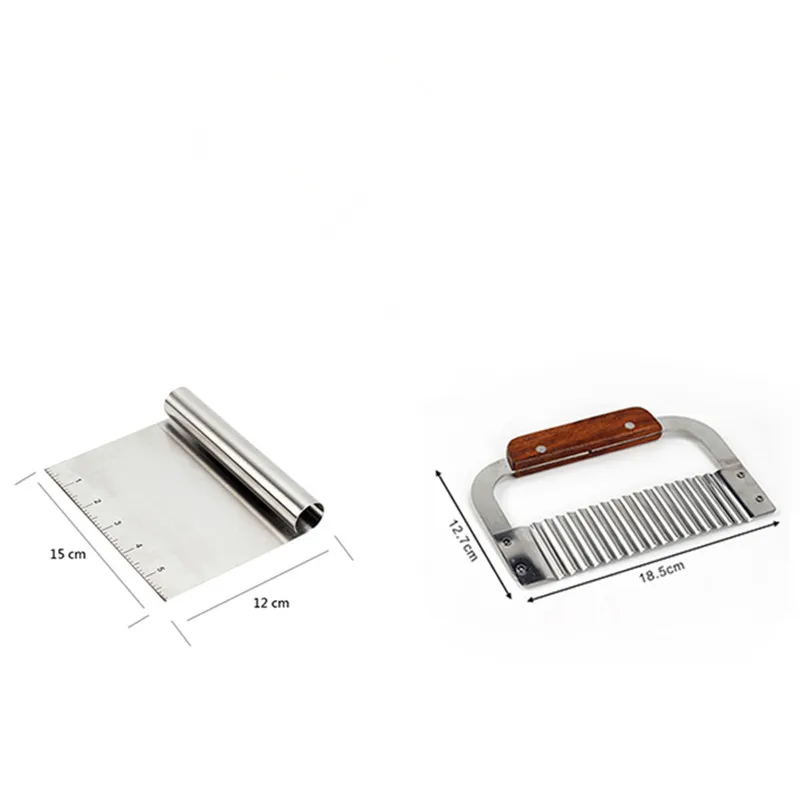 2 Pcs Cutter Силиконовый мыльный комплект пресс-форм Гибкая Прямоугольная форма с деревянной коробкой, 2 шт. нож для мыла из нержавеющей стали для CP и MP делая поставки - Цвет: 2 Pcs Cutter