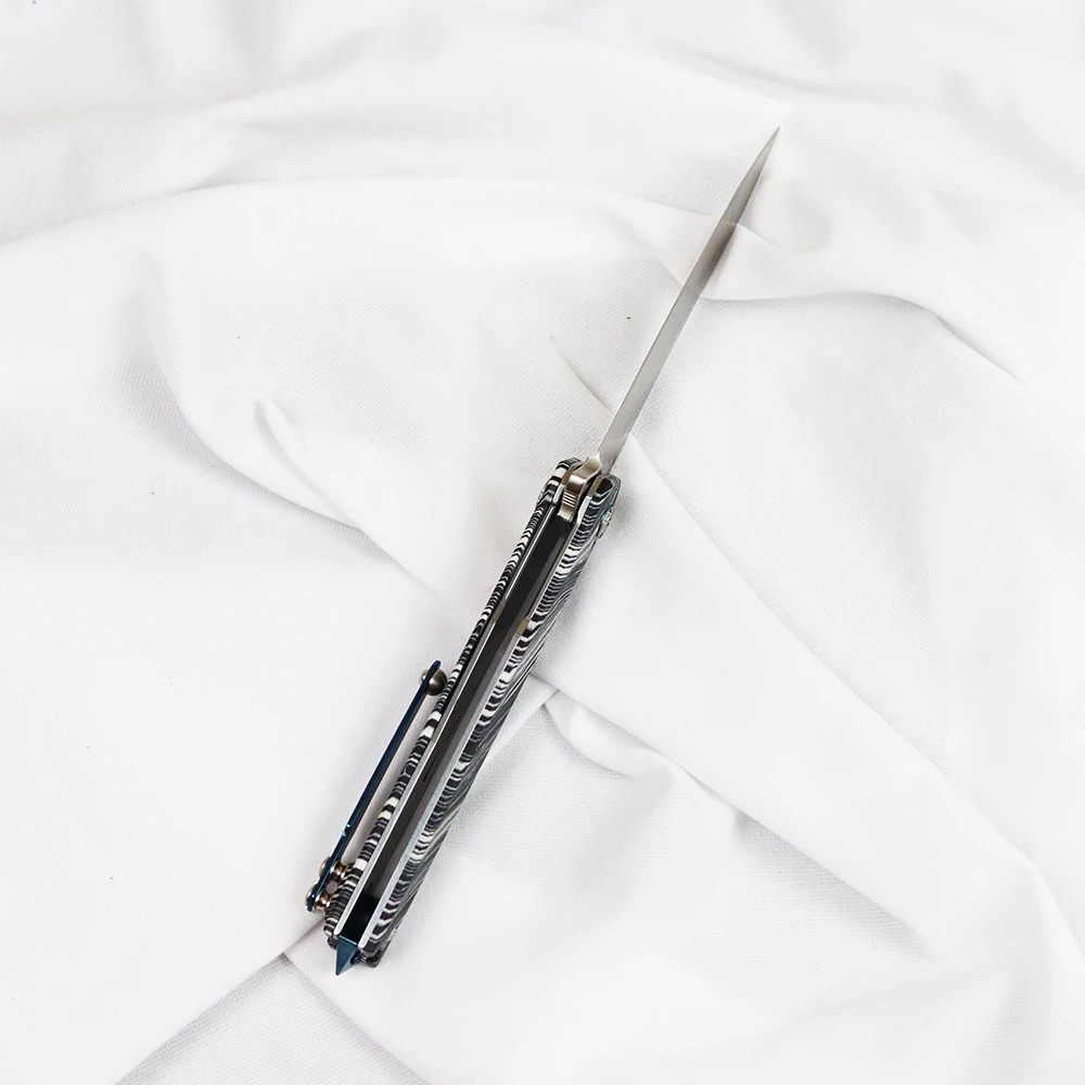 Складной нож JR3395 D2 Клинок с узором зебры рукоятка G10 для улицы кемпинга выживания