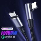 Кабель зарядный PD 100 Вт с USB Type-C на USB C 5A, супер быстрая зарядка для Huawei P40, P30, Xiaomi 11, 10, Samsung S20, шнур зарядного устройства