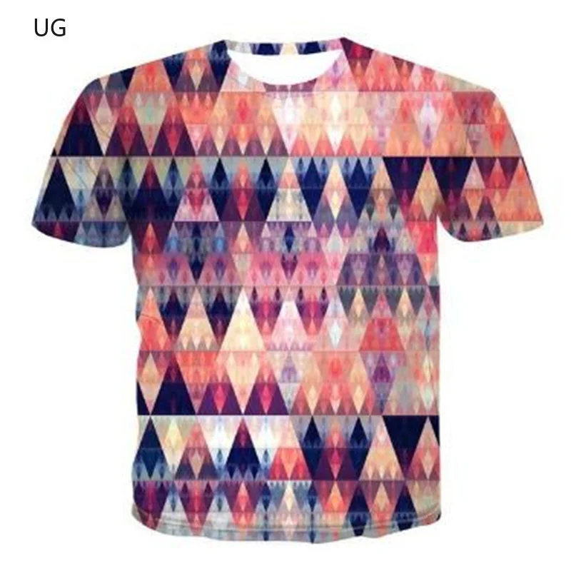

UG 3D New Printing Personalized Geometric Graphic T-shirt Fashion Street Style Men's Summer Short-sleeved Top T-shirt