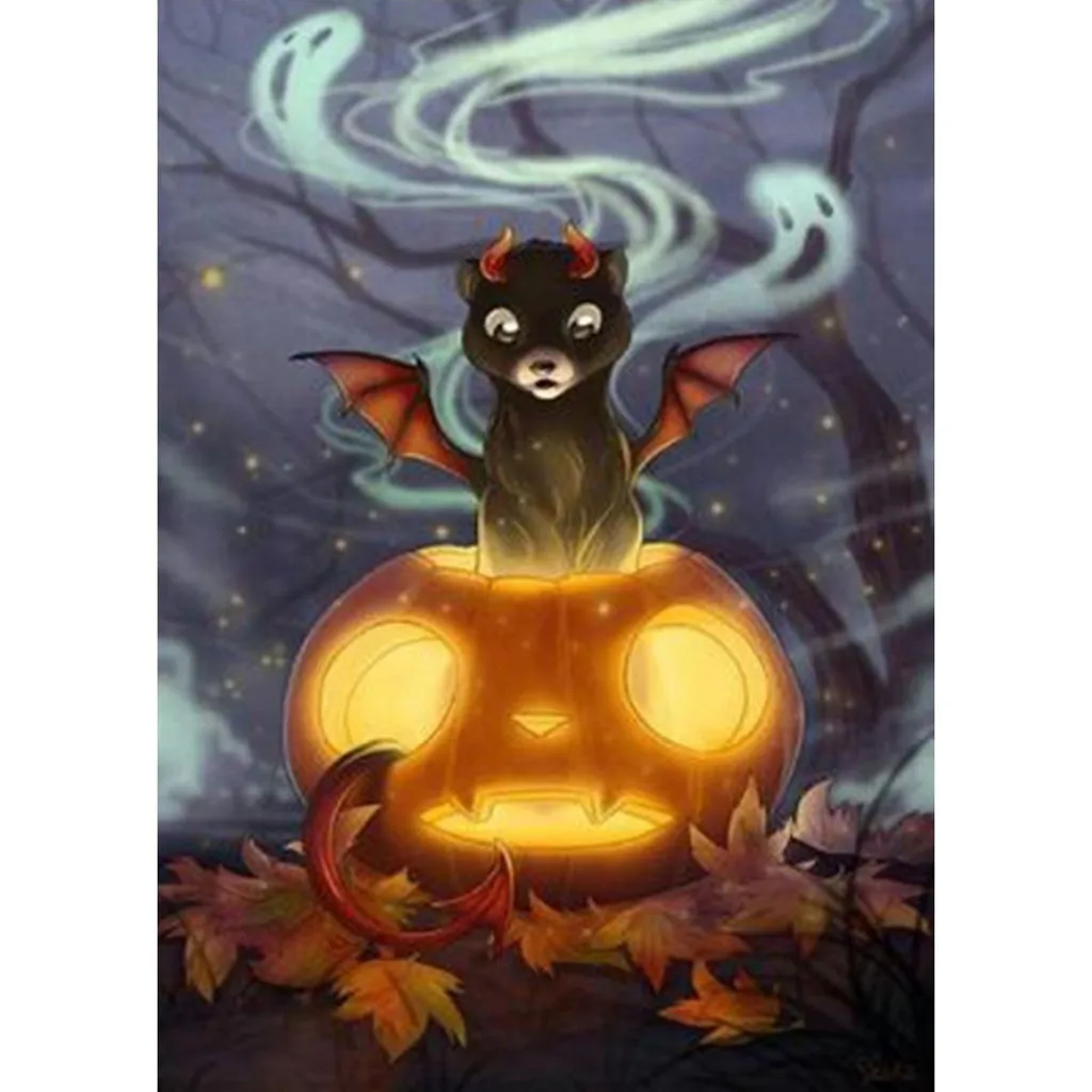 5D DIY Алмазная картина Хэллоуин Тыква Маленький Дьявол вышивка живопись в