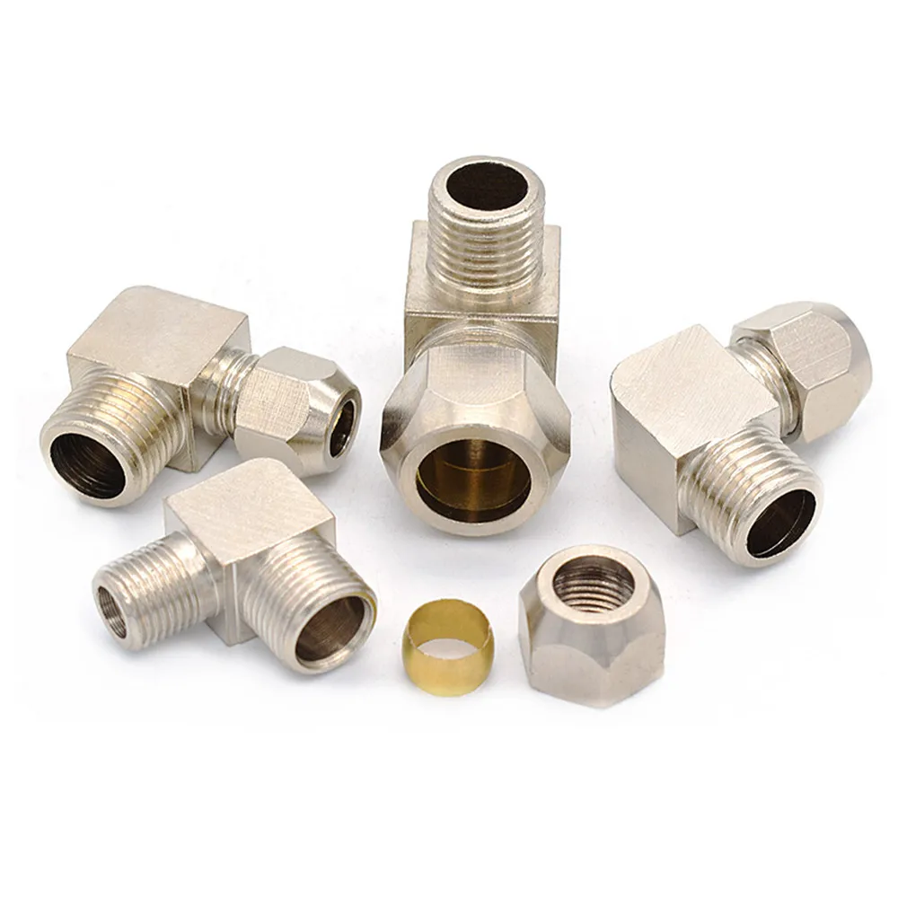 Пневматические Фитинги с наружной резьбой 1/8 дюйма 1/4 3/8 1/2 латунный Колено