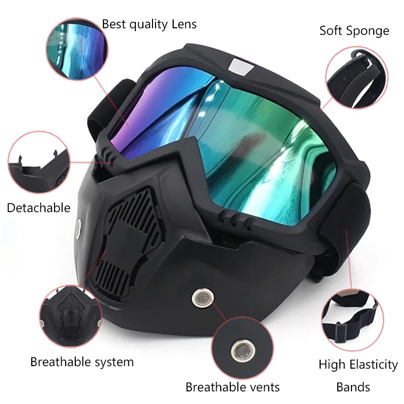 Зимние спортивные лыжные маски для лица горные лыжи сноубординг очки