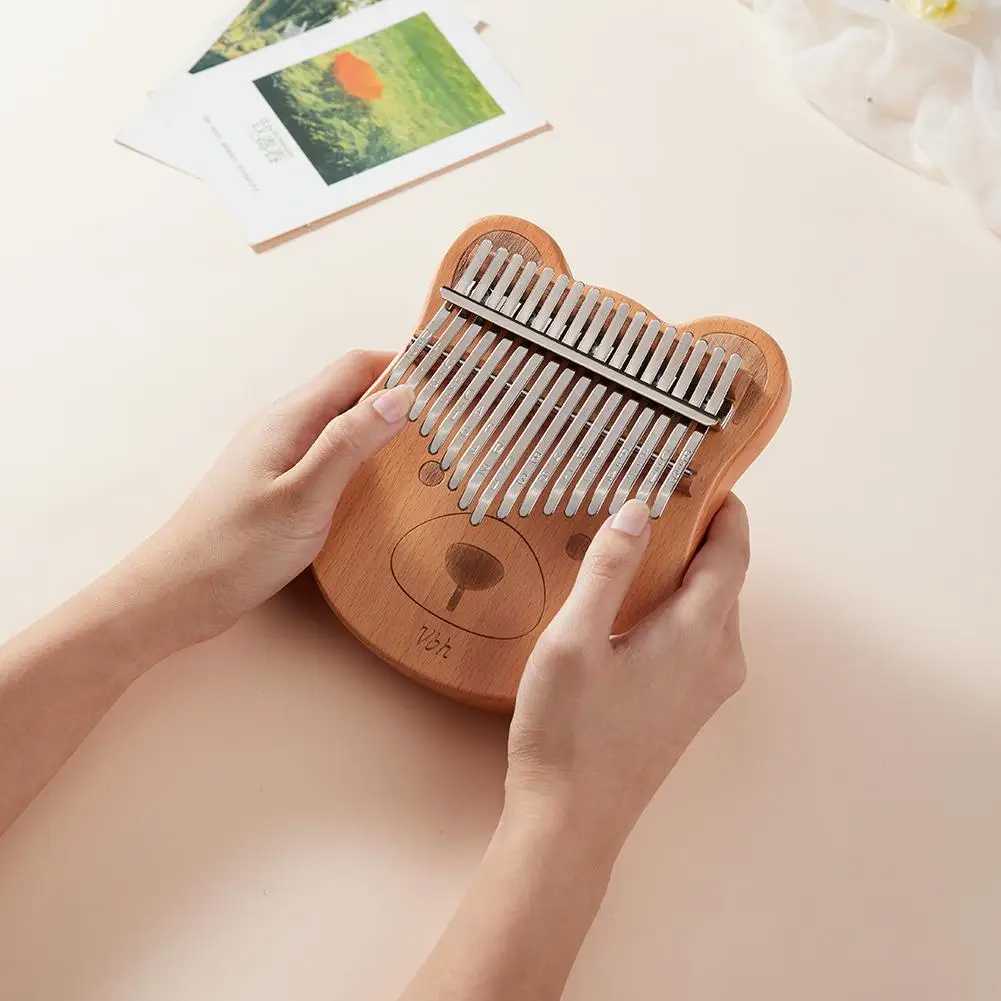 17 клавишный Буковый деревянный калимба пальцевый пианино Мишка с сумкой для