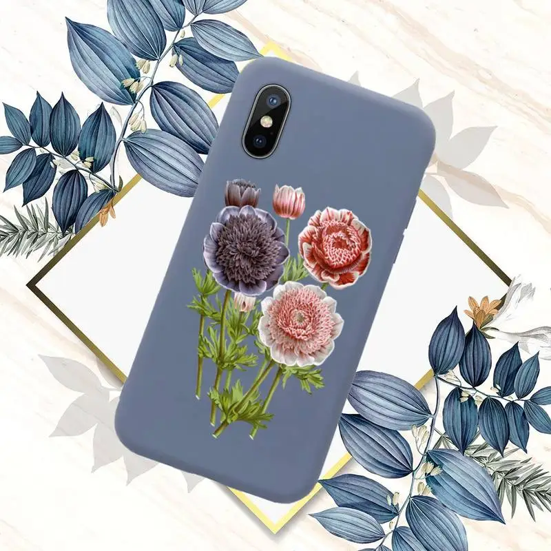 

beautiful flower colorful Phone Case Candy Color for iPhone 11 12 mini pro XS MAX 8 7 6 6S Plus X SE 2020 XR
