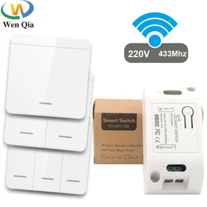 433Mhz Smart Light Switch LED Push Button Switch Universal Wireless Remote Control AC90250V 10A 1CH Relay controller for Lamp
