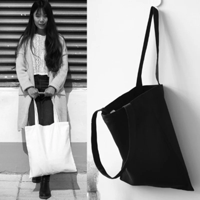 

Women White Black Shoulder Bag Casual Handbag Shopping Bag Tote