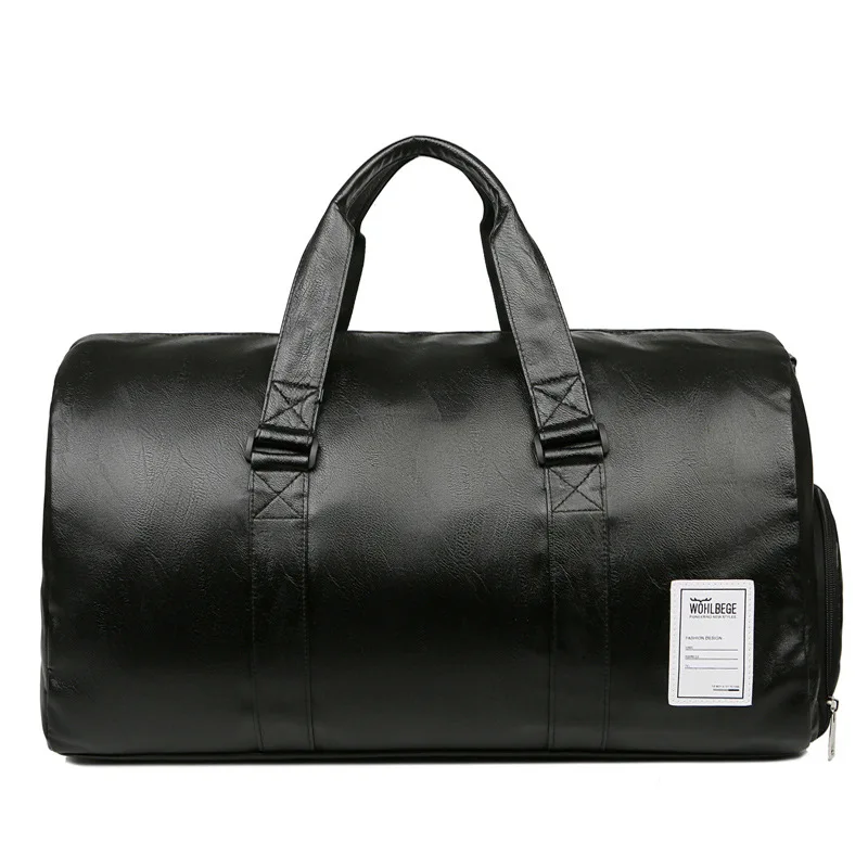 

Travel Bag Men's Fitness Bag Waterproof Handbag Pu Sports Shoulder Bag Gym Accessories Men Duffel Bag Tough Man Style Fitness