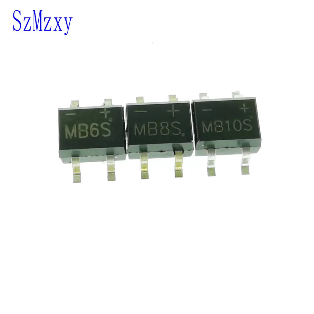 100 шт. MB6S MB8 MB10S 0.5A 600V 800V 1000V Выпрямитель SOP4|Соединители| |