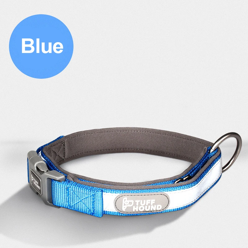 Blue HOOPET ошейник для собак ошейник ошейники для кошек для щенков Регулируемый для средних и больших собак - Цвет: Blue