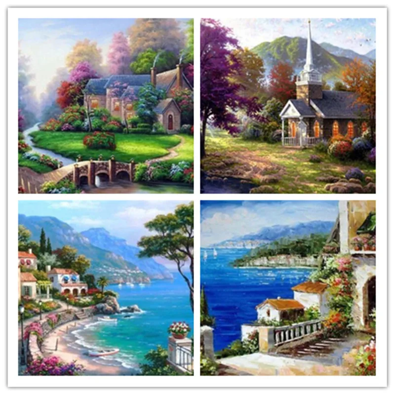 Новая Алмазная вышивка побережье DIY пейзаж алмазной живописью полный бурения