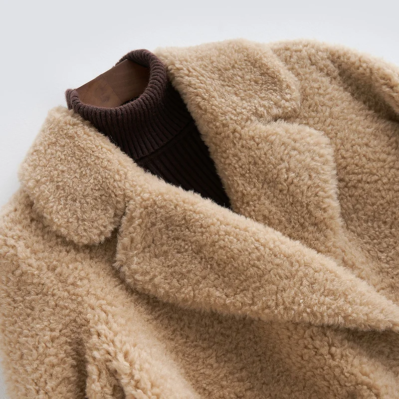 Натуральное меховое женское осеннее пальто зимнее женская одежда 2019 овечья