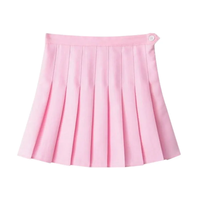 

Women High Waist Zip Slim Tennis Plain Skater Pleated Short Skirts School Girls Mini Skirt