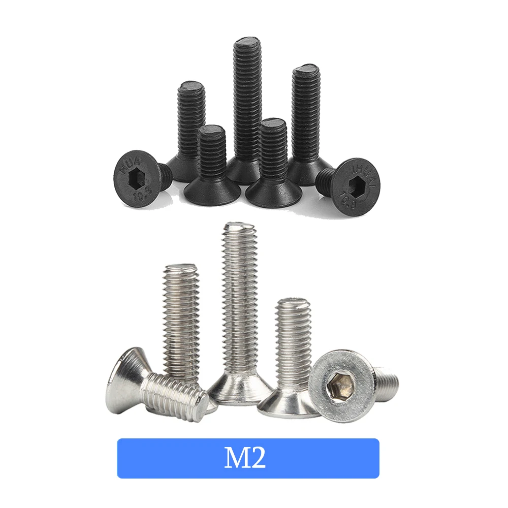 

M2 винт с шестигранной головкой Din7991 M8 M2.5 M3 M4 M5 M6 нержавеющая сталь 304 или черный шестигранный плоский винт с потайной головкой