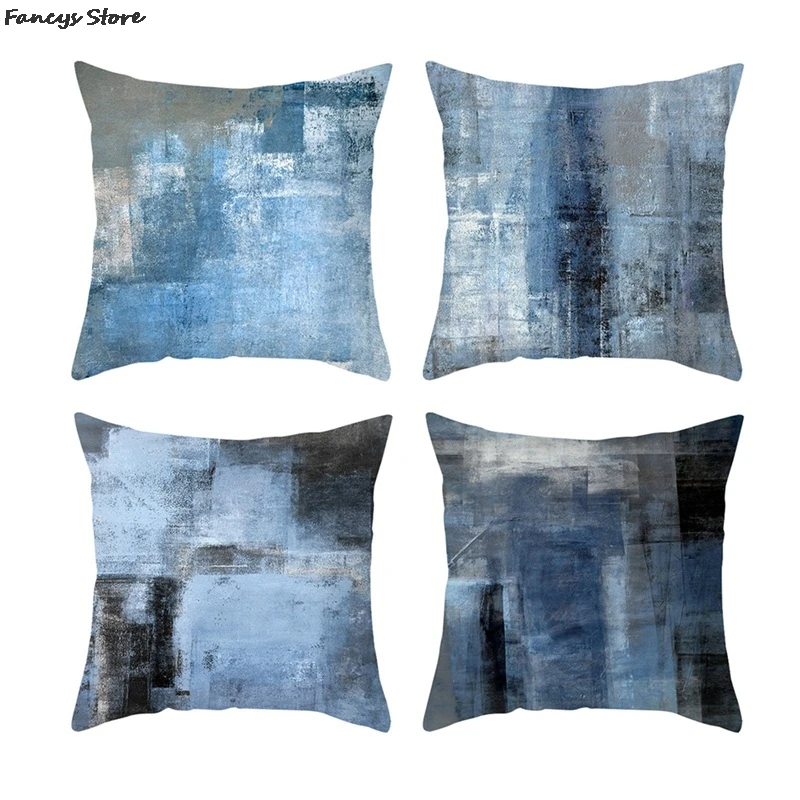 

45*45cm Nordic Style Pillowcase Modern Gradient Pillow Without Pillow Core Water Mist Ink Color Top Luxury Car Home Decoration