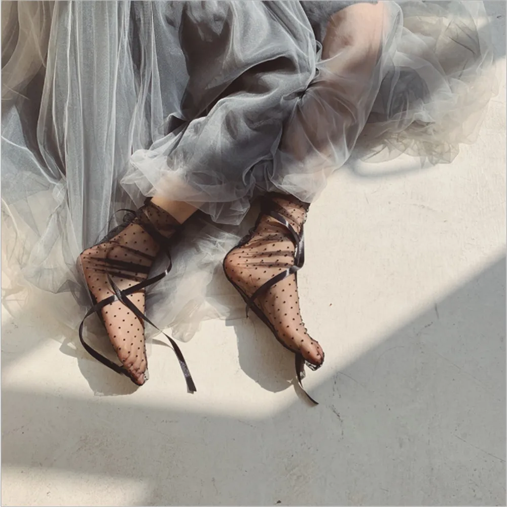 Носки женские летние ультратонкие кружевные в стиле ретро | Женская одежда