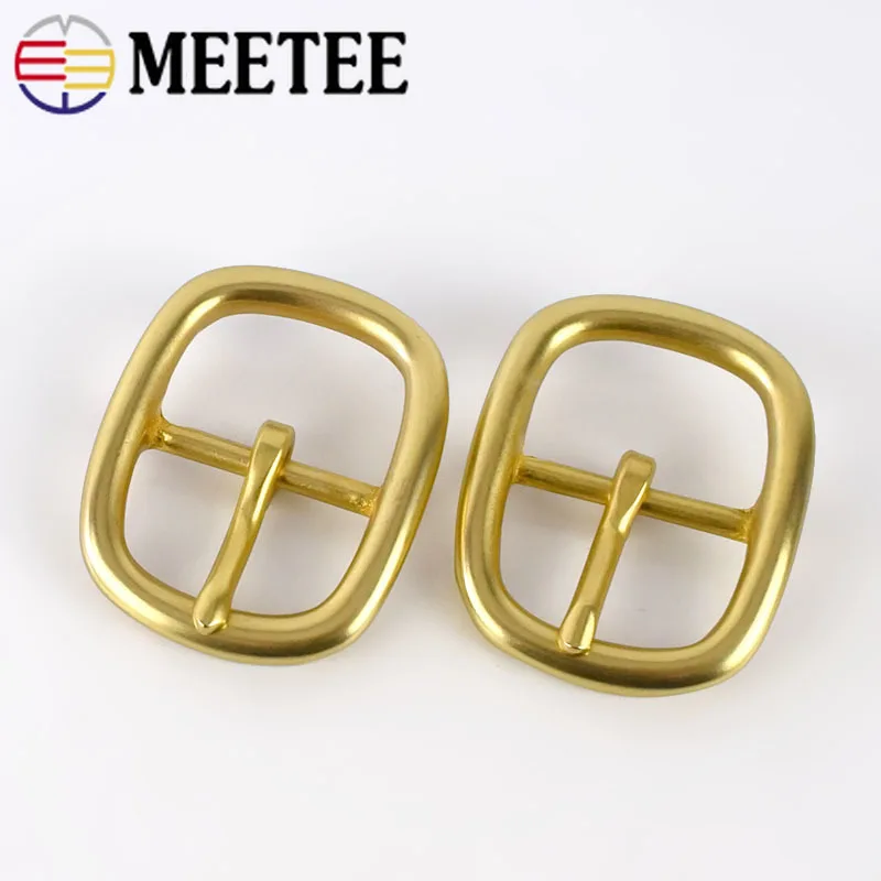 Meetee 30 мм Одноцветный ремень из чистой латуни пряжки для мужчин и женщин мужские