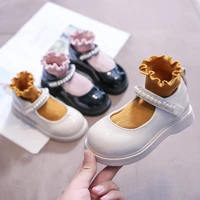 new girls casual shoes autumn british style flounces sock shoes size 21 34 little princess lovely kids shoes pearl hook loop