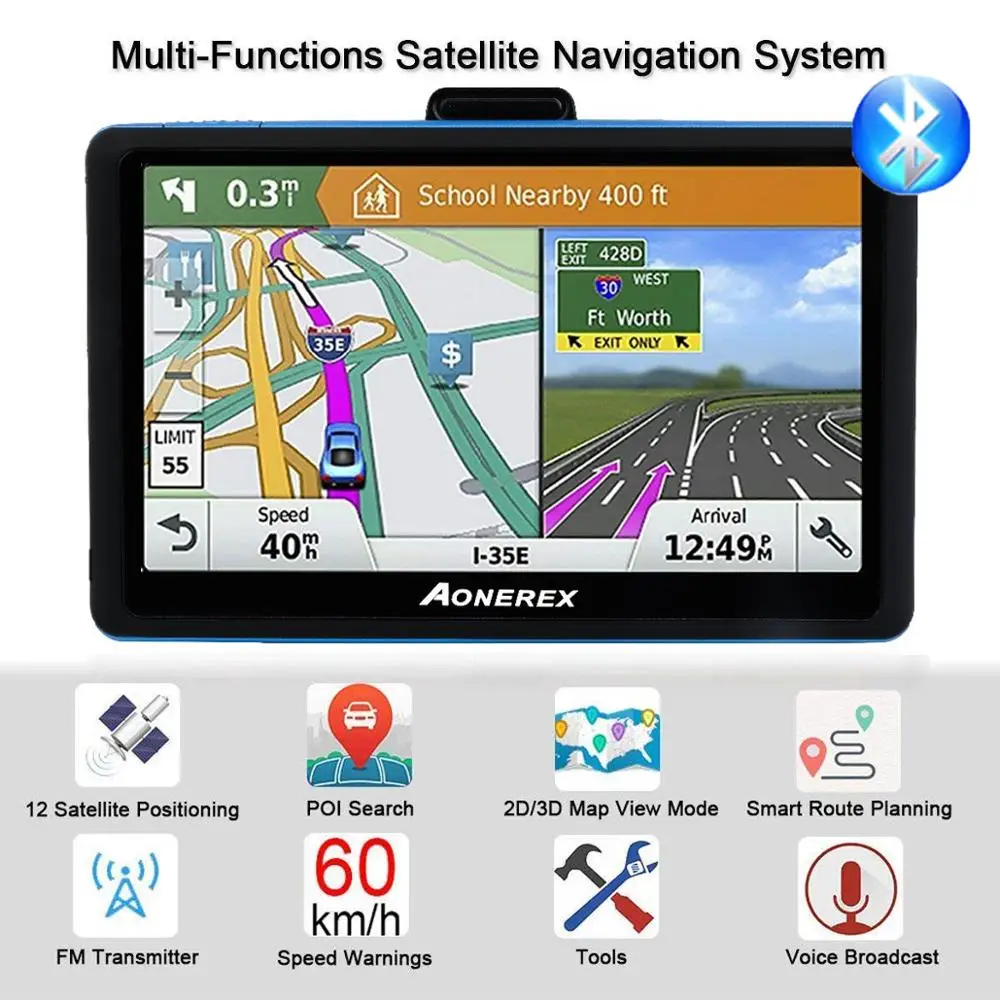 Gps автомобильное навигационное устройство 5 дюймов ЖК-экран FM Bluetooth спутниковая голосовая навигация gps навигация Автомобильные аксессуары 128BM8G Navit
