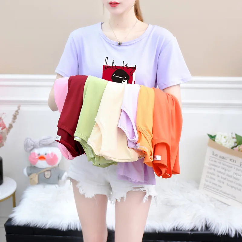 

Women's new style beauty leaking shoulder printed pattern loose T-shirt female Korean student short-sleeved top trend