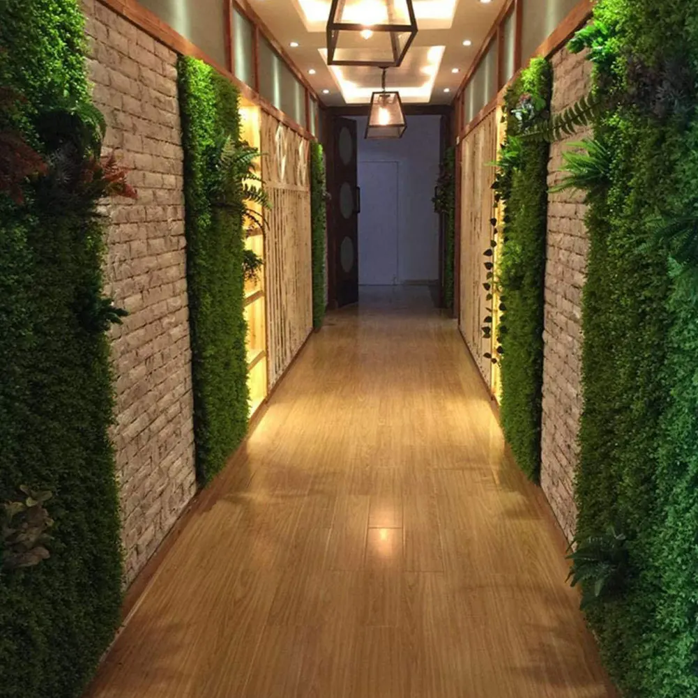 

Artificial Hedge Panel Fake Plant Wall Ivy Fence Screen Faux Grass Decorative Backdrop For Garden Backyard Landscaping Green