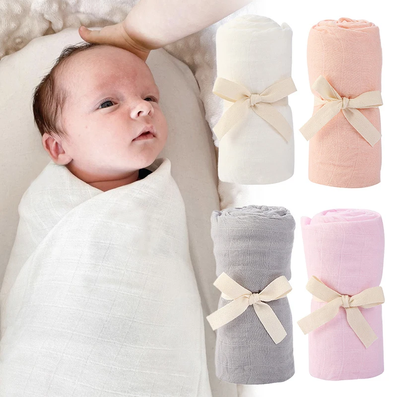 

Baby Muslin Blanket Cotton 120X120 Squares Swaddle Wrap Newborn Cocoon Receiving Blankets for Newborn Baby Infants