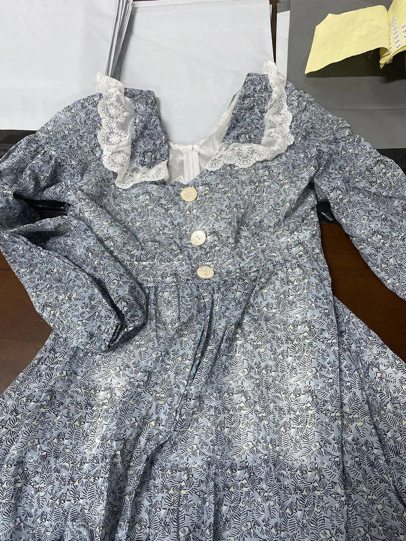 

Women Spring Floral Split Dress Lace Stitch Peter Pan Collar Long Sleeve Female Dress Sexy Backless Holiday Print Vestido