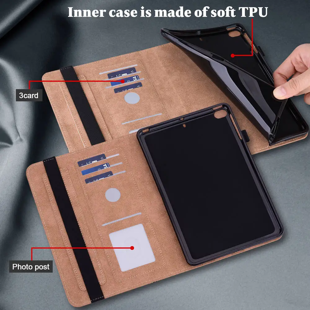 funda cover for realme pad 10 4 2021 solid color stripes pu leather shell for oppo realme pad 10 4 inch tablet case cover free global shipping
