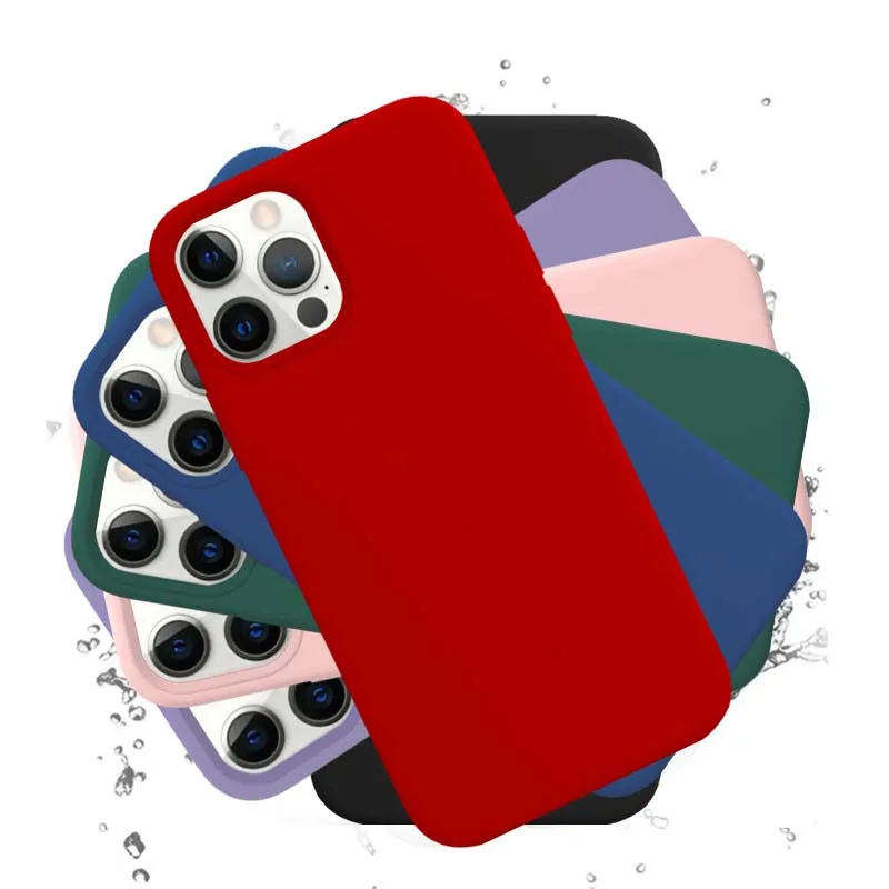 

Luxury Liquid Silicone PC Case Shockproof Soft Protection Shell Cover For Iphone 12 12Pro 12ProMax 12Mini HA035