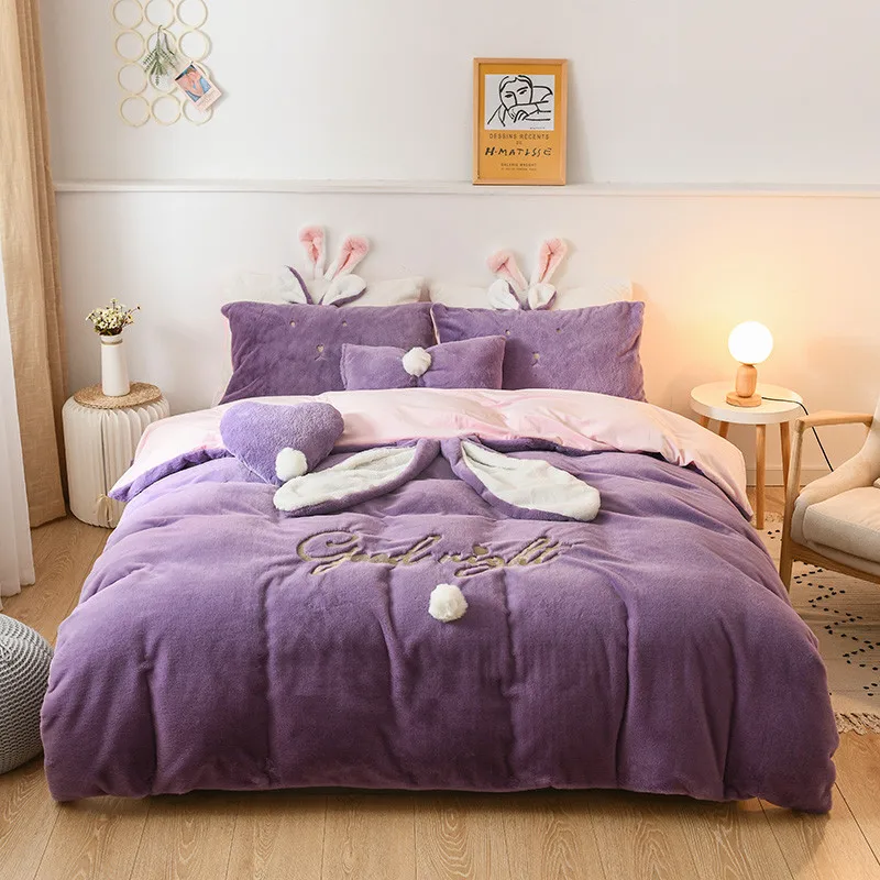 Хит продаж норка с кашемиром бархатные комплекты постельного белья простыня