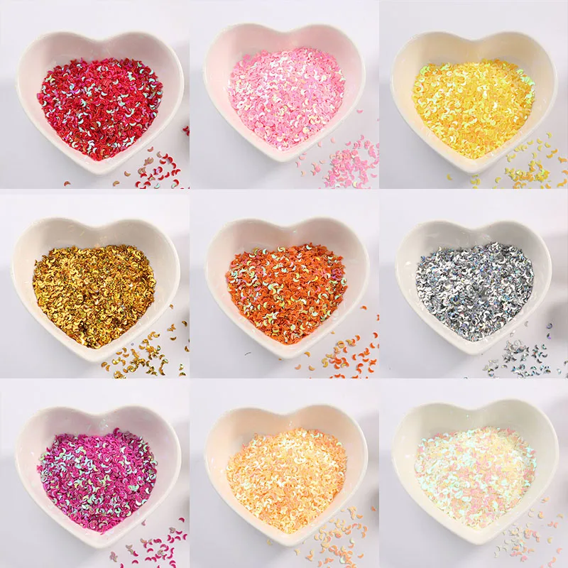 Пайетки в форме Луны 3 мм для поделок аксессуары маникюра пайетки блестки