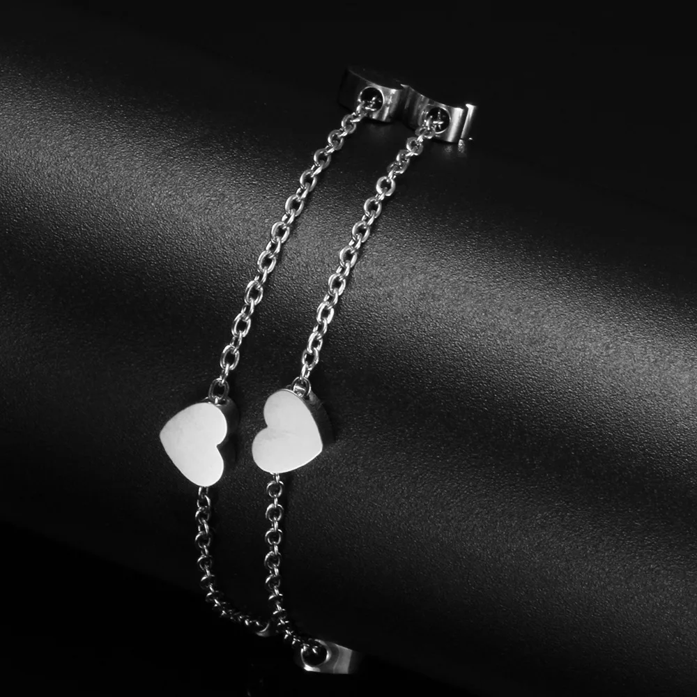 

Female Love Korean Fashion Bracelet Bohemian Multilayer Stainless Steel Ladies Heart Bracelet Valentine's Day Gift