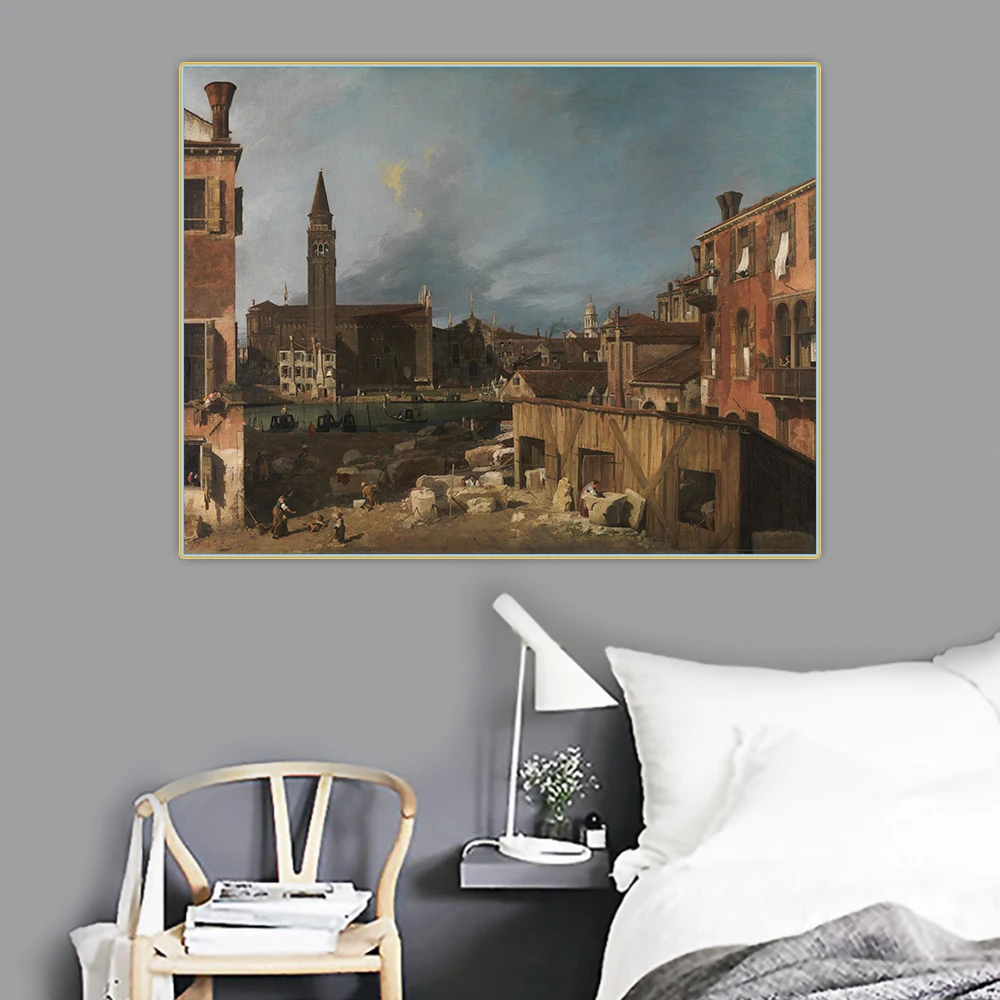 

Citon Canaletto Yard Stonemason's Yard Canvas Холст Картина маслом художественное оформление постер картина фон Настенный декор украшение для дома гостиной