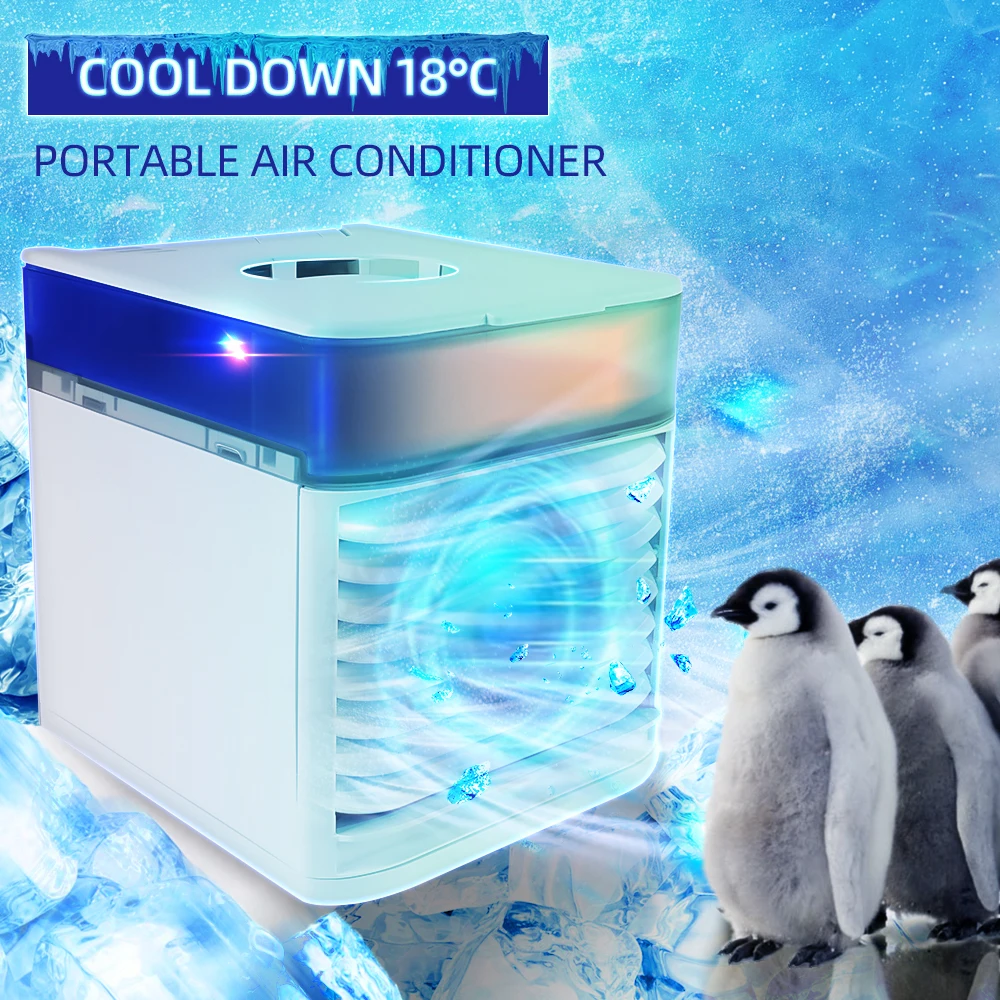 

Mini Air Conditioner Air Cooler Fan 7 Colors Light USB Portable Air Conditioner Sterilization isinfection Air Cooling Fan