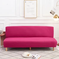 armless sofa bed cover folding rose pink modern seat slipcovers stretch couch cover without armrest protector elastic spandex