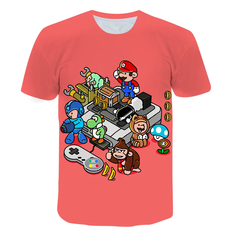 

Kids Game Mario 3D Print T-Shirts Costume Boys Girls 2021 Summer Street Tees Top Clothing Children Clothes Baby Casual T-Shirts